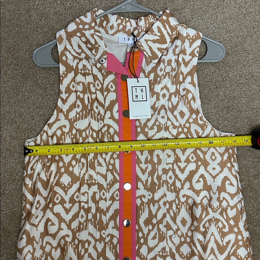 THML Tan and White Patterned Dress - Picture 6 of 6